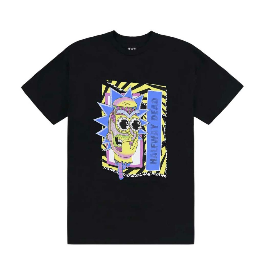 Men * | Halfway Dead X Rick & Morty Abstract Tee Black Excellent Quality