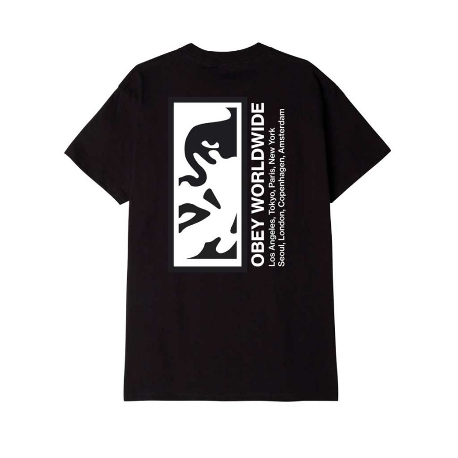 Men * | Obey Obey Half Face Icon Tee Black Typical Style