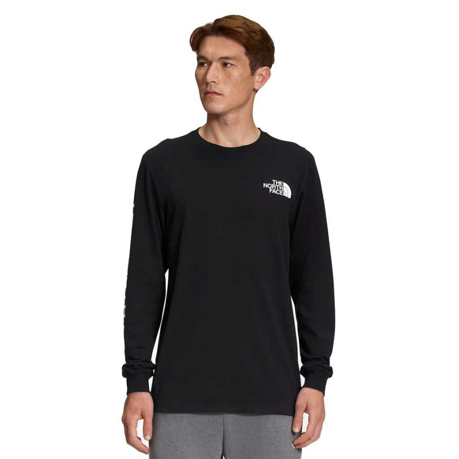 Men * | The North Face Men'S L/S Tnf Sleeve Hit Tee Tnf Black/Tnf White Low Price