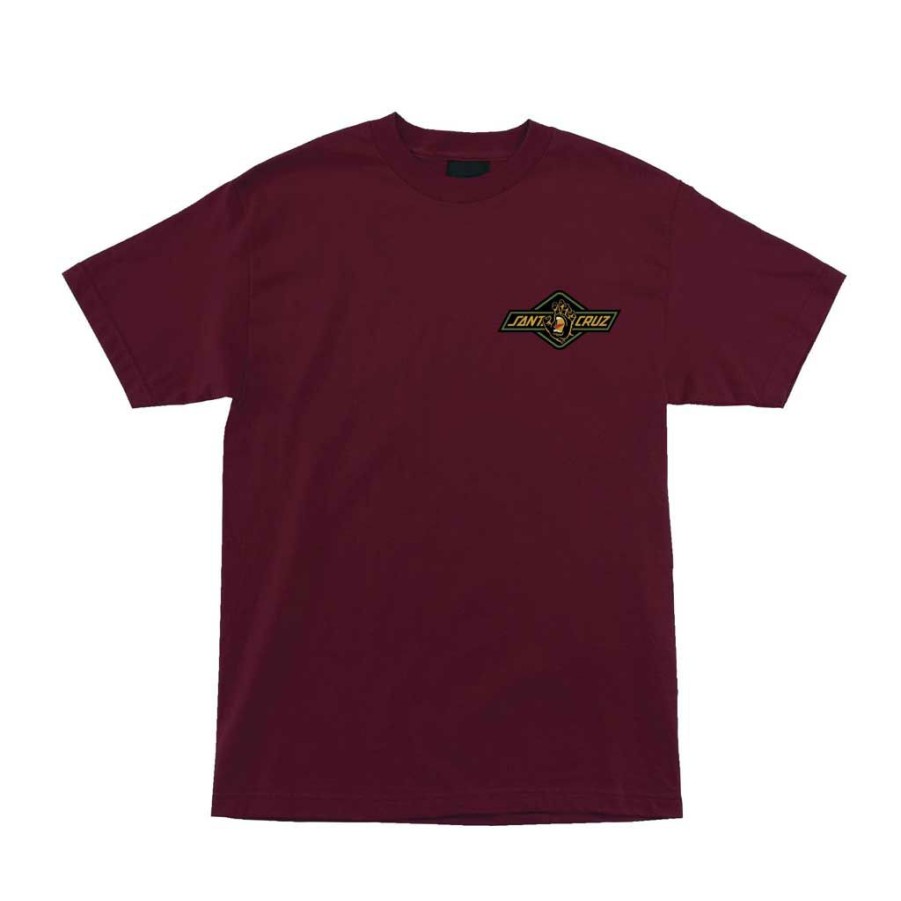 Men * | Santa Cruz Screaming Insigna S/S Tee Burgundy Special Style