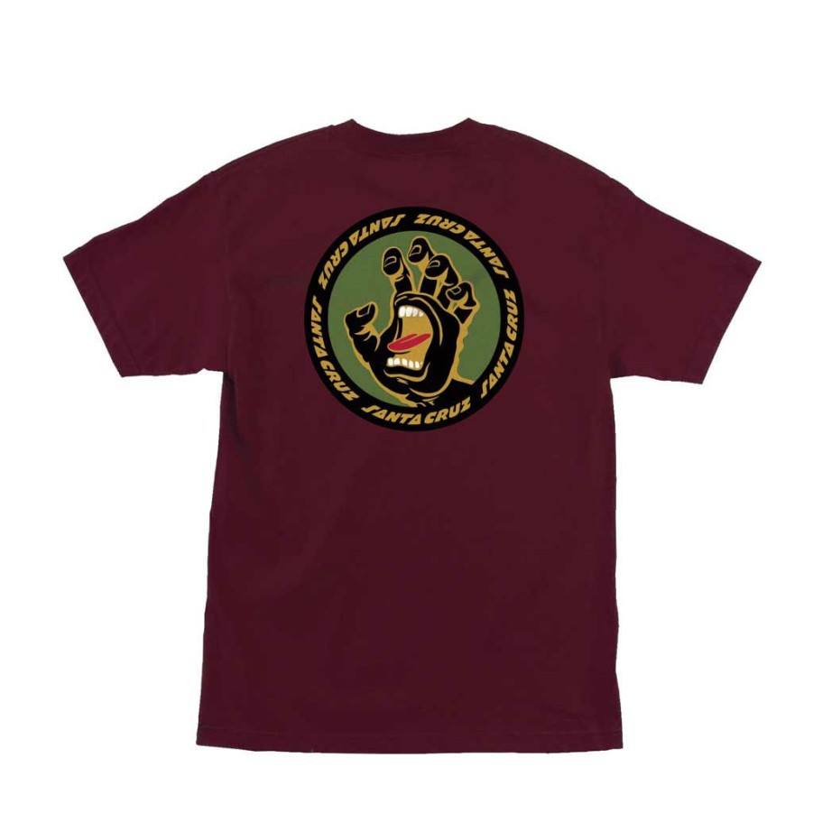 Men * | Santa Cruz Screaming Insigna S/S Tee Burgundy Special Style