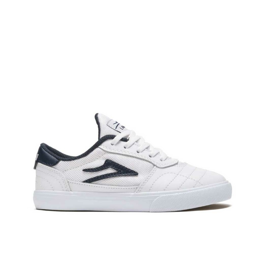 Men * | Lakai Cambridge Kids White/Navy Leather Quality Guarantee