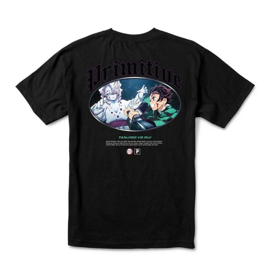 Men * | Primitive X Demon Slayer Tanjiro Vs Rui Tee Black Exclusive Design