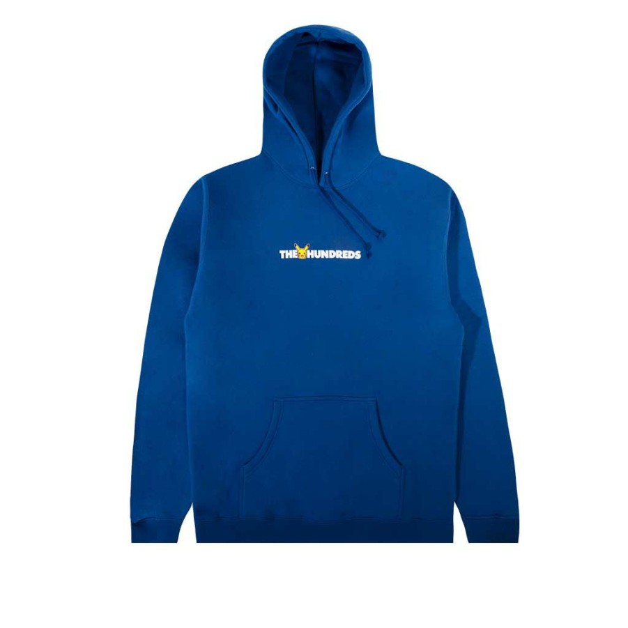 Men * | The Hundreds X Pokemon Pika Bar P/O Hoodie Royal Blue Top Sell