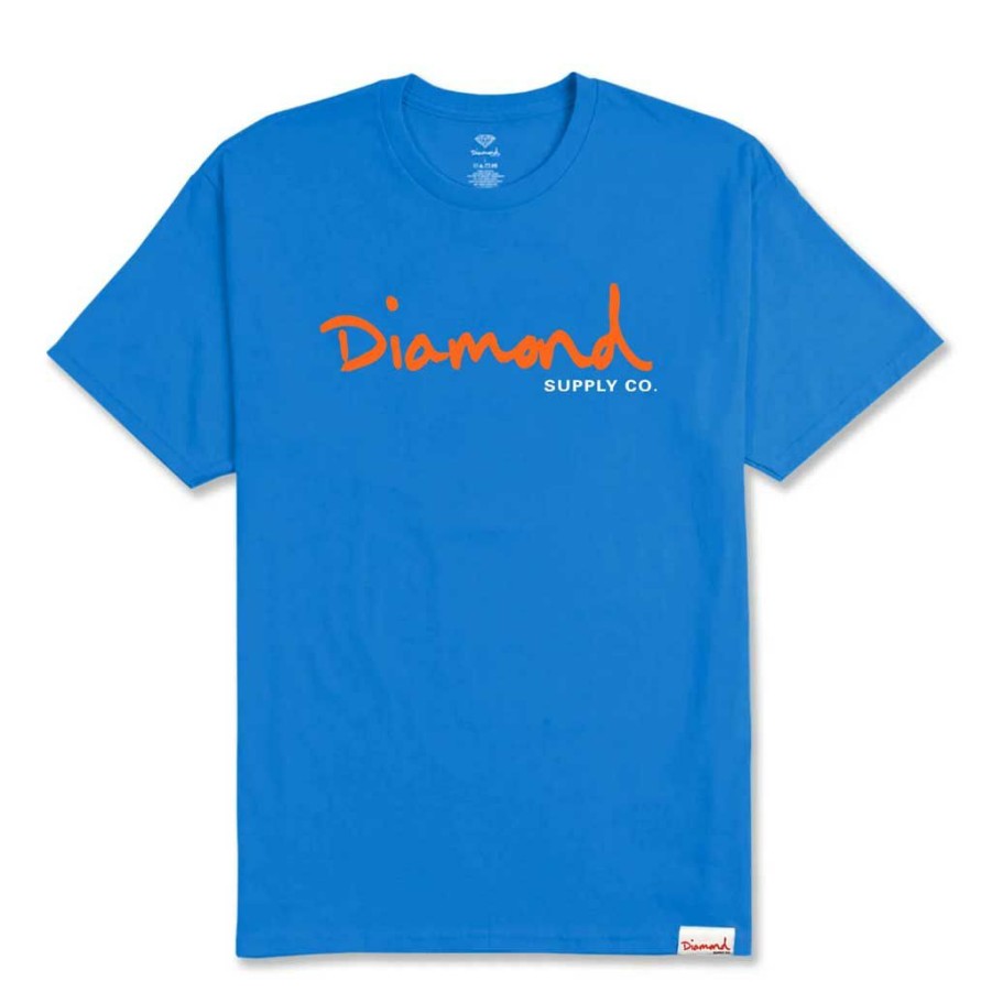 Men * | Diamond Og Script Tee Royal Blue Quality Guarantee