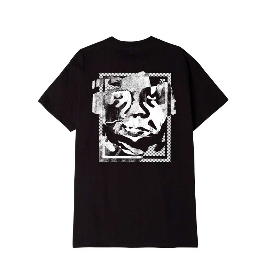 Men * | Obey Torn Icon Face Tee Black Cheap Online