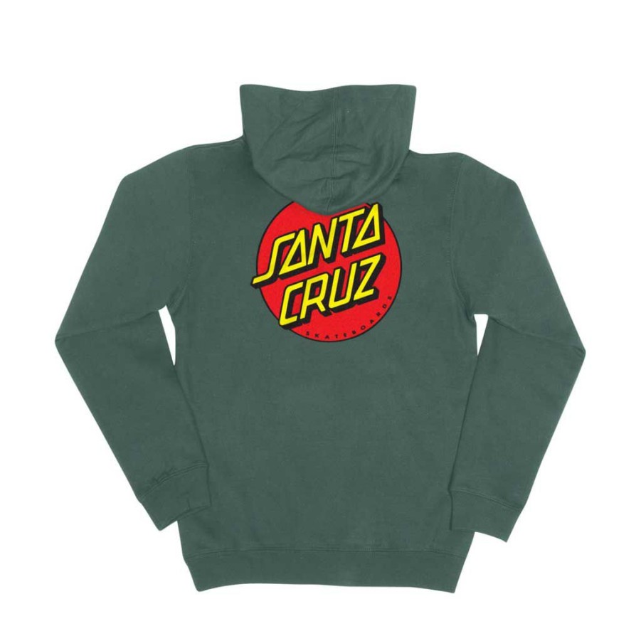 Men * | Santa Cruz Youth Classic Dot Pullover Hood Alpine Green Top Sell