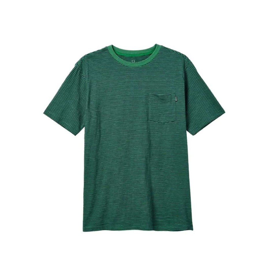 Men * | Brixton Hilt Slub S/S Pocket Knit Kelly Green Sale