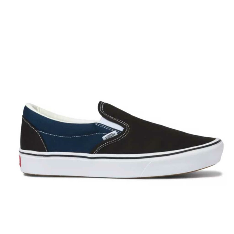 Men * | Vans Comfycush Slip On Black/Dress Blue Special Style