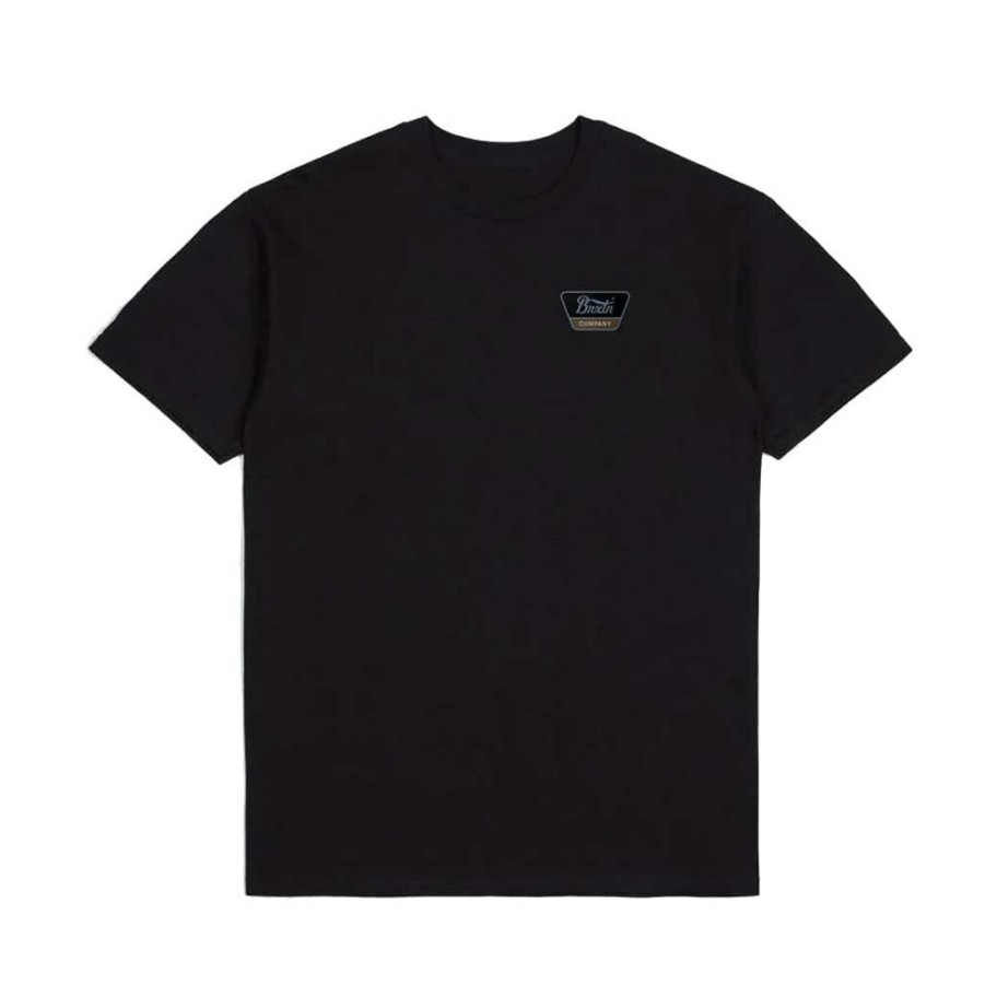 Men * | Brixton Linwood S/S Tee Black/Dusty Blue/Dark Earth Discount