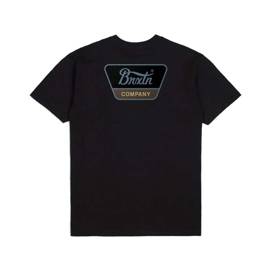 Men * | Brixton Linwood S/S Tee Black/Dusty Blue/Dark Earth Discount