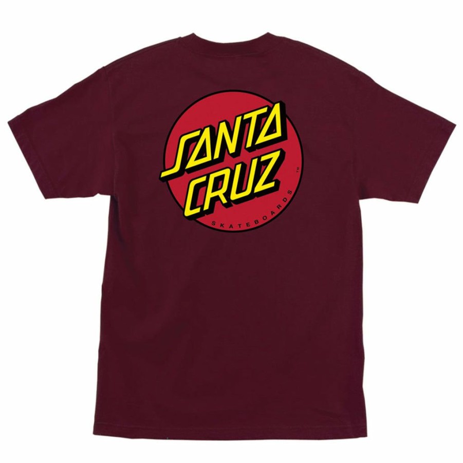 Men * | Santa Cruz Classic Dot T-Shirt Burgundy Low Price