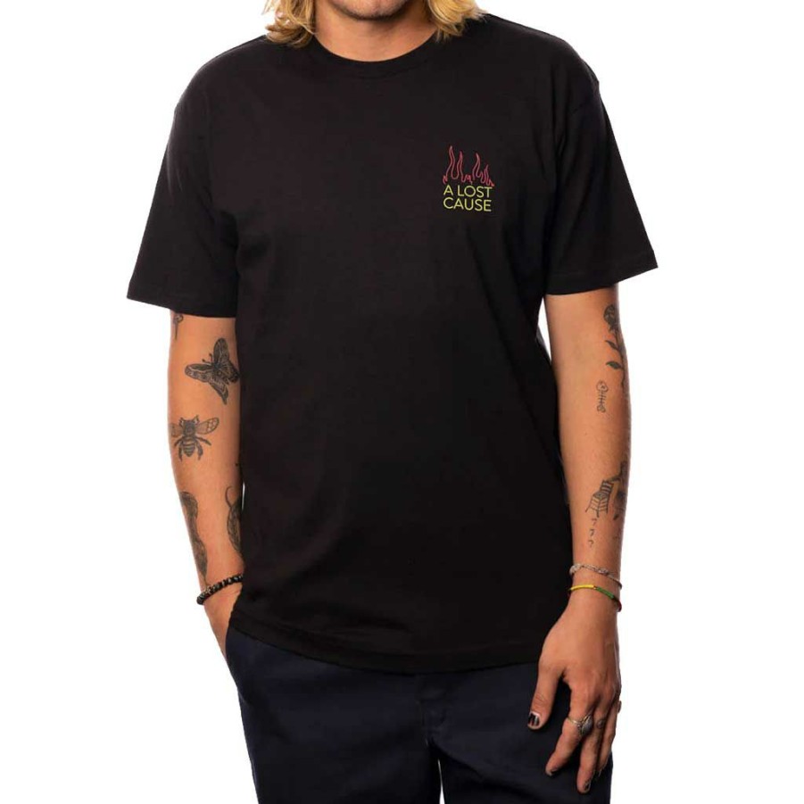 Men * | A Lost Cause Burning Inside Tee Black Bestsellers