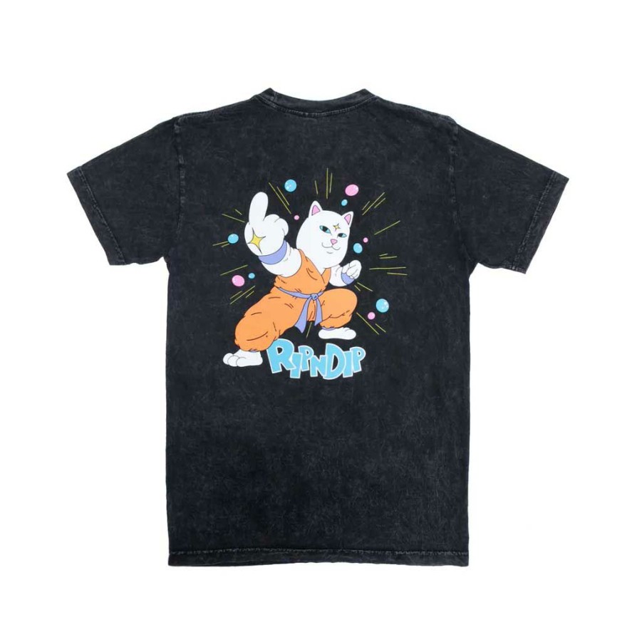 Men * | Rip N Dip Power Tee Black Mineral Wash Free Delivery