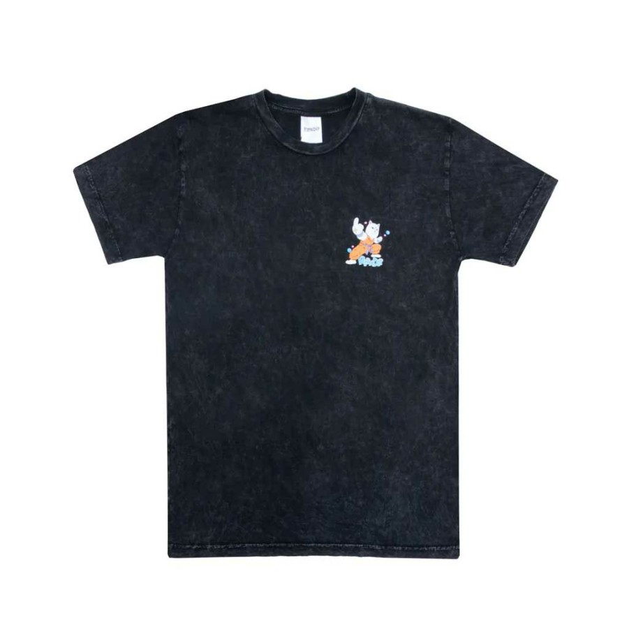 Men * | Rip N Dip Power Tee Black Mineral Wash Free Delivery