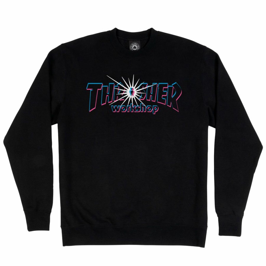 Men * | Thrasher X Alien Workshop Nova Crew Black Hot Sell