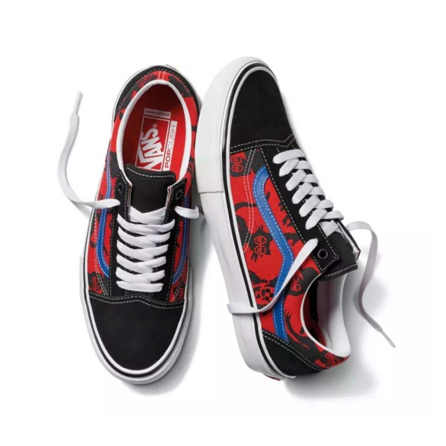 Men * | Vans X Krooked Skate Old Skool Krooked By Natas For Ray Red Bargain Sale