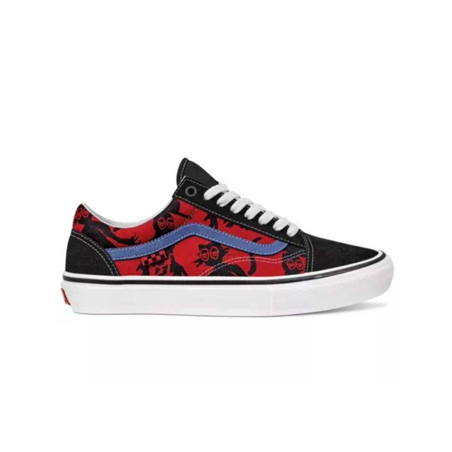 Men * | Vans X Krooked Skate Old Skool Krooked By Natas For Ray Red Bargain Sale