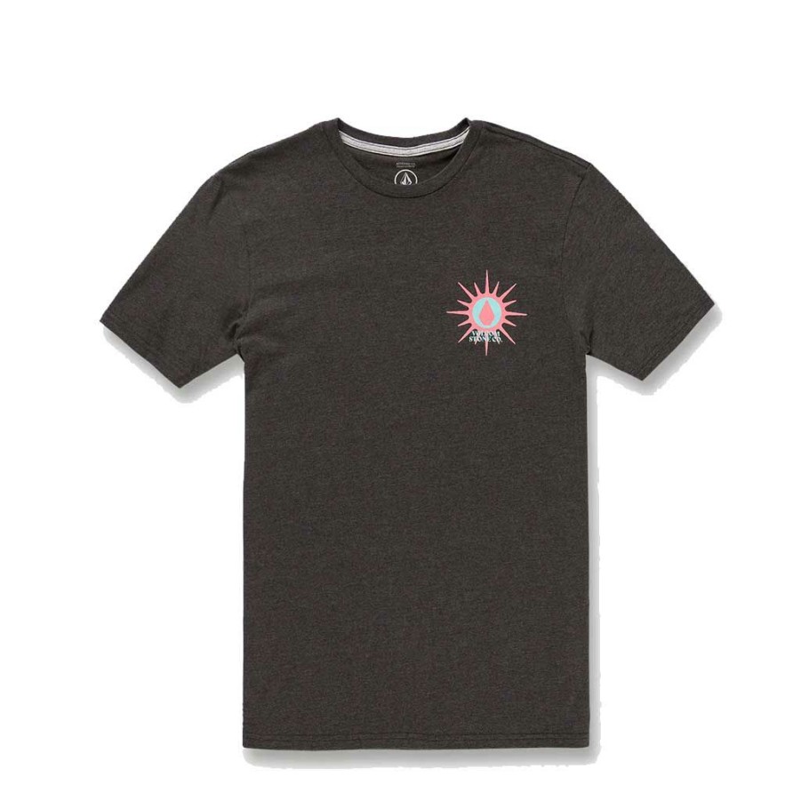 Men * | Volcom Fun Burn S/S Tee Dark Black Heather Quick Delivery