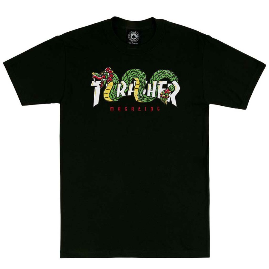 Men * | Thrasher Aztec T-Shirt Black Discount