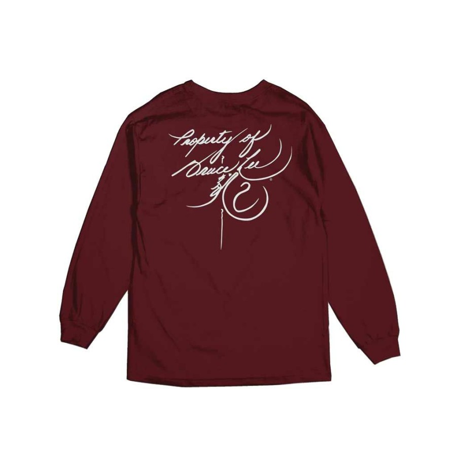 Men * | Dgk X Bruce Lee Fierce L/S Tee Burgundy Discount