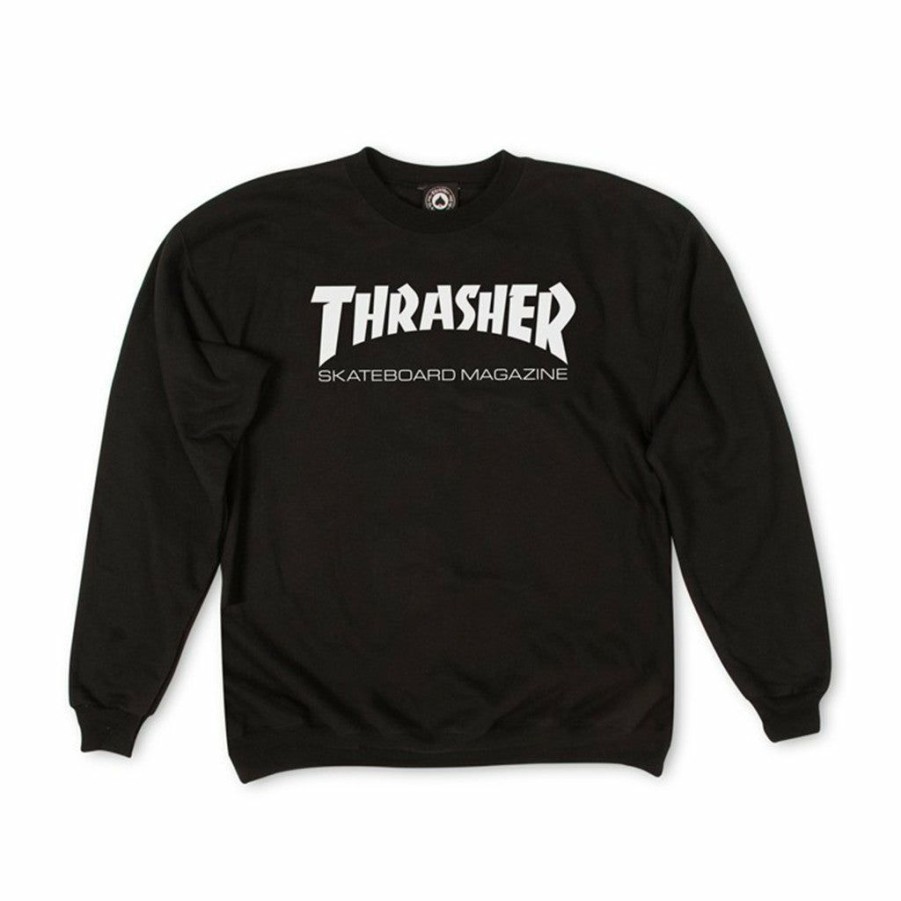 Men * | Thrasher Skate Mag Crewneck Black Sale