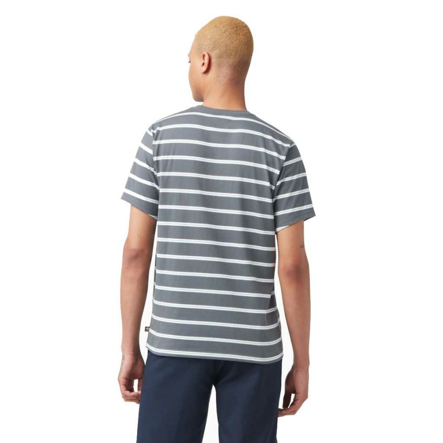 Men * | Dickies Dickies Stripe S/S Tee Charcoal Mini Stripe Bargain Sale