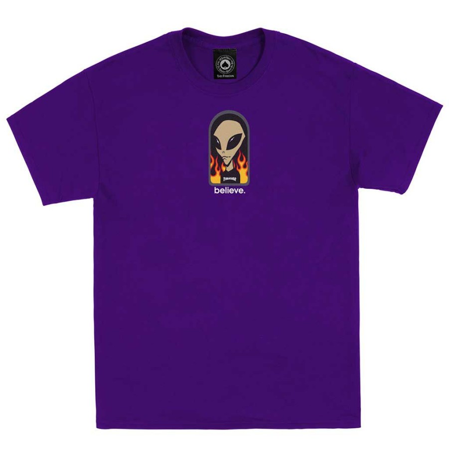 Men * | Thrasher X Alien Workshop Believe T-Shirt Purple Exclusive