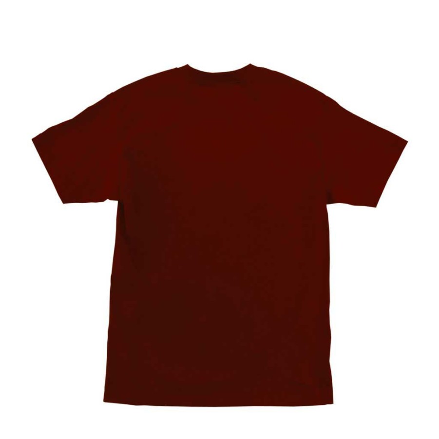 Men * | Independent Span S/S Regular Tee Burgundy/White Hot Sell