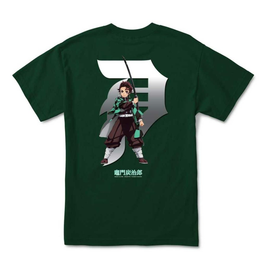 Men * | Primitive X Demon Slayer Tanjiro Dirty P Tee Forest Green Bargain Sale