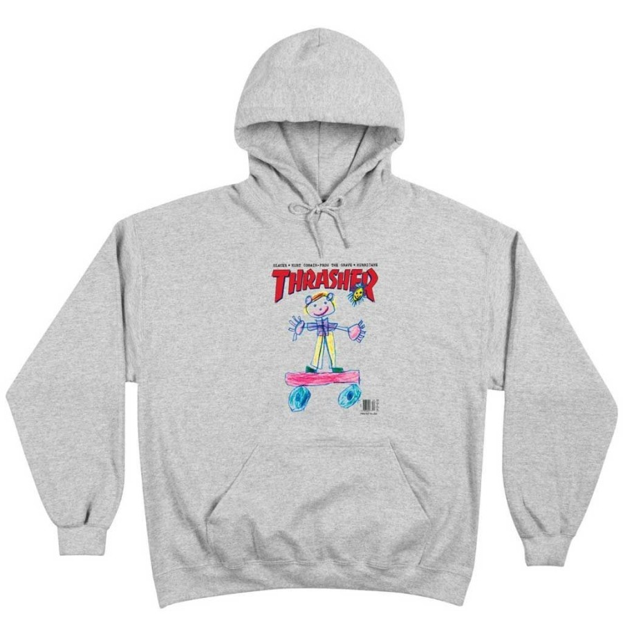 Men * | Thrasher Kid Cover Hood Ash Quality Guarantee