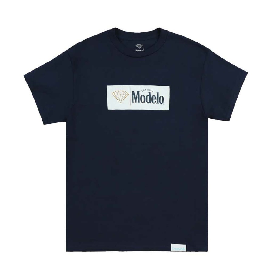 Men * | Diamond X Modelo Box Logo Tee Navy Sale