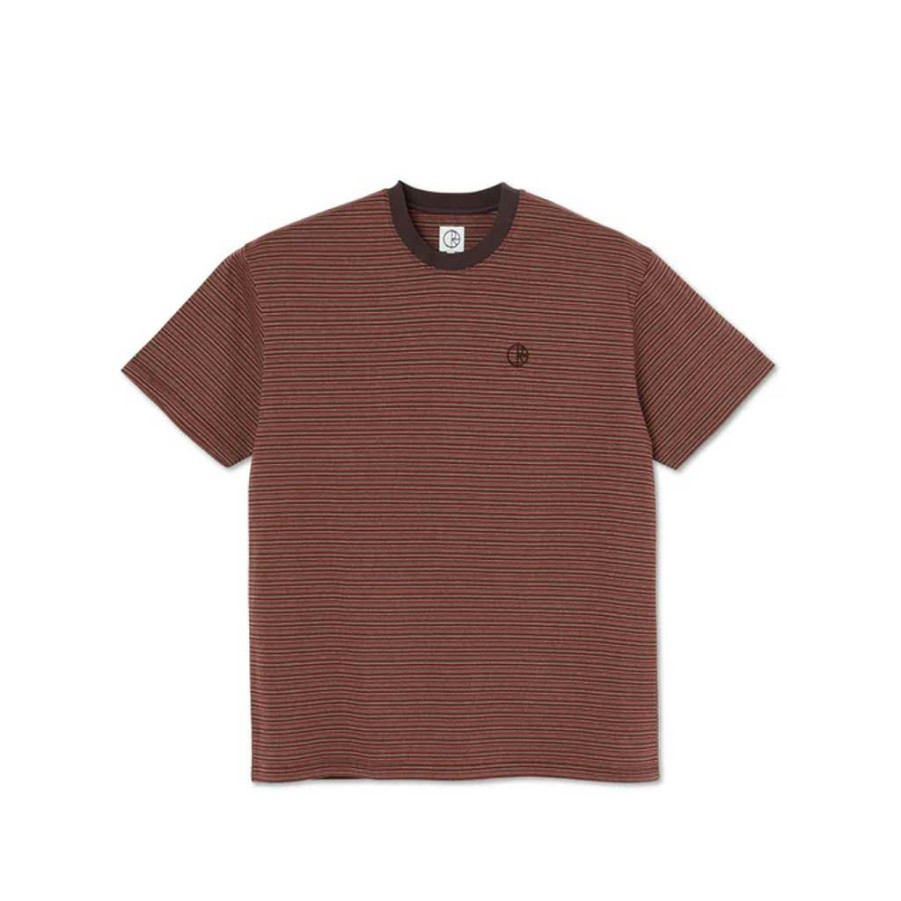 Men * | Polar Dizzy Stripe Tee Bordeaux Lower Prices