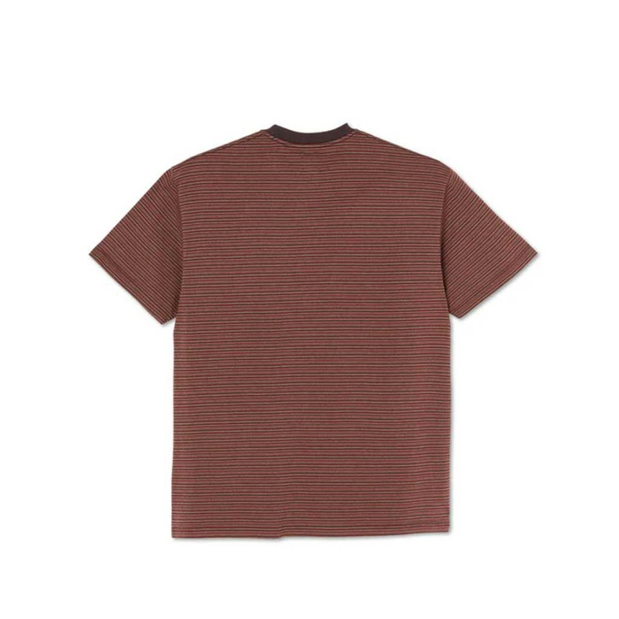 Men * | Polar Dizzy Stripe Tee Bordeaux Lower Prices