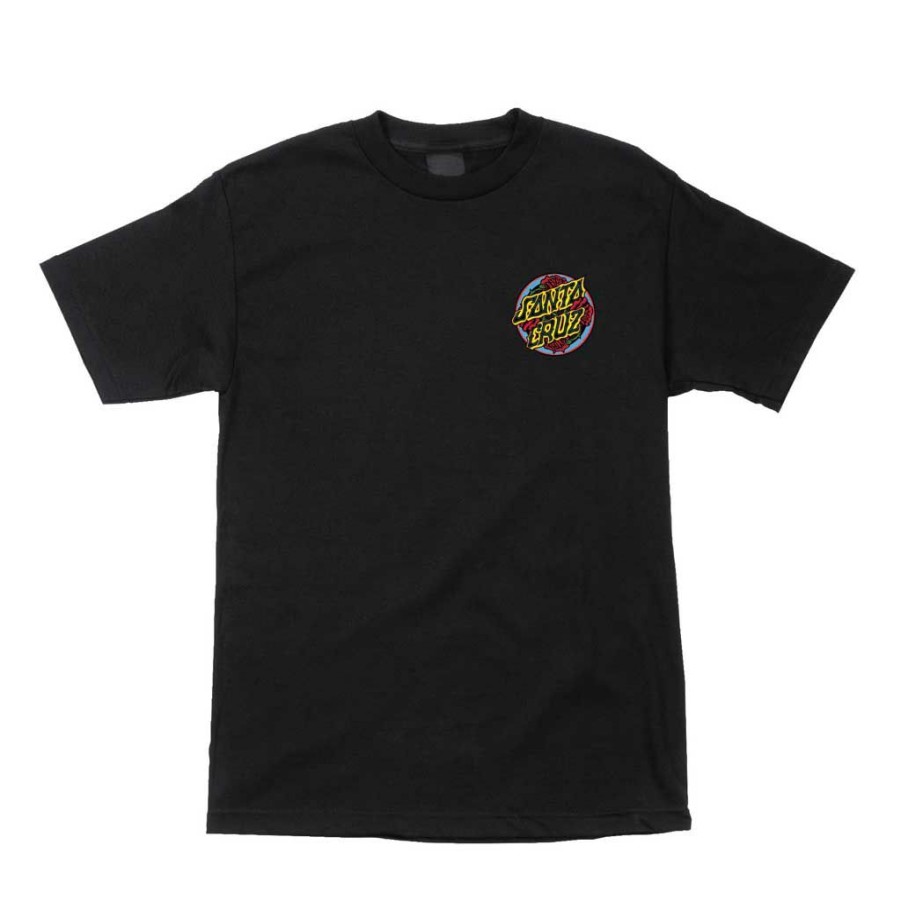 Men * | Santa Cruz Dressen Roses Dot S/S Tee Black Bargain Sale