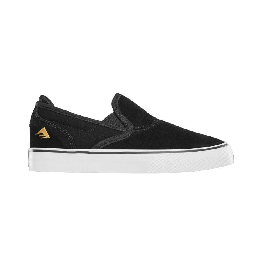 Men * | Emerica Wino G6 Slip On Youth Black/White/Gold Exclusive