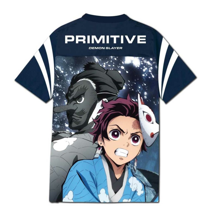 Men * | Primitive X Demon Slayer Tanjiro Jersey Navy Low Price