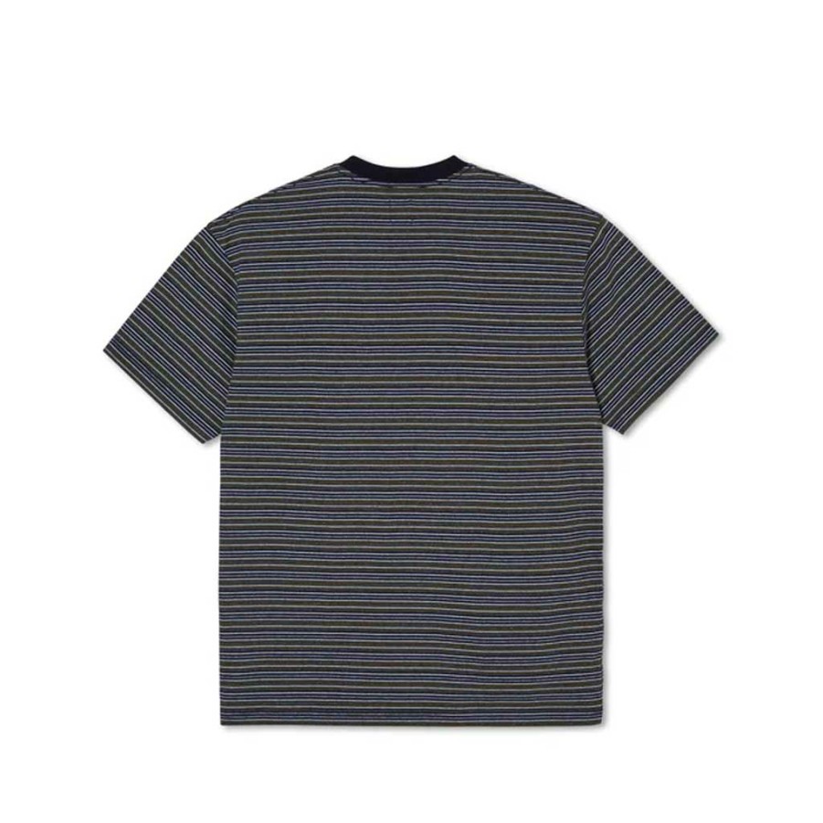 Men * | Polar Stripe Pocket Tee Black/Green Bestsellers