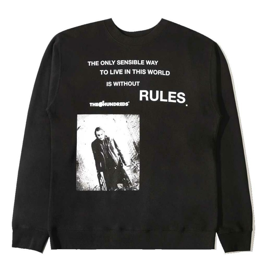 Men * | The Hundreds X Batman Dark Knight No Rules Crew Neck Black Clearance Sale