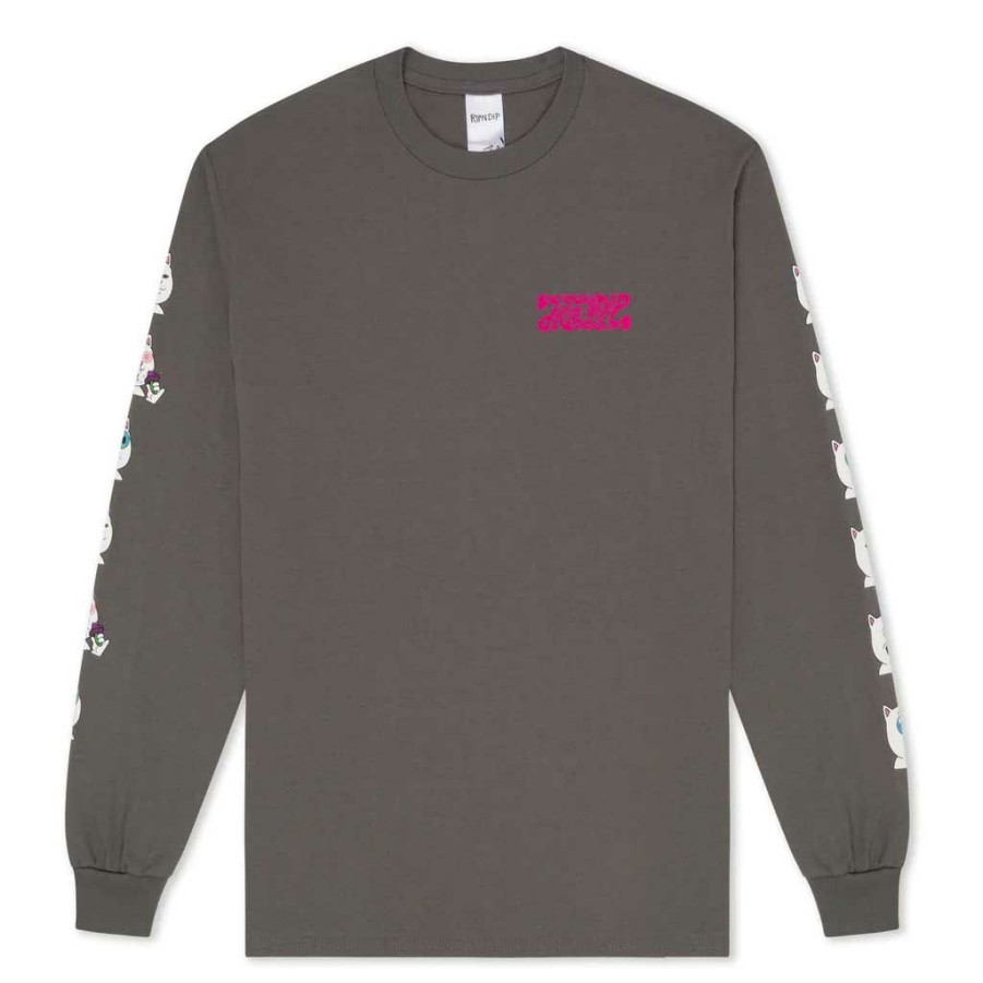 Men * | Rip N Dip Shroom Diet L/S Tee Charcoal Free Delivery