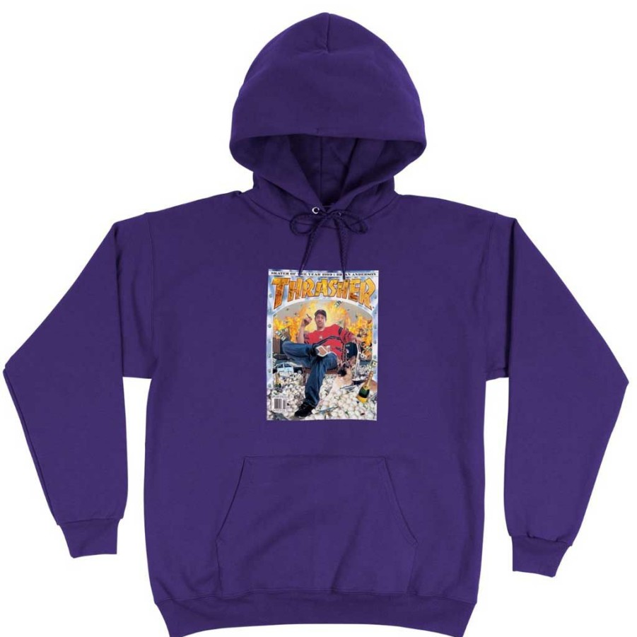 Men * | Thrasher Ba Soty Cover Hoodie Purple Best Sellers