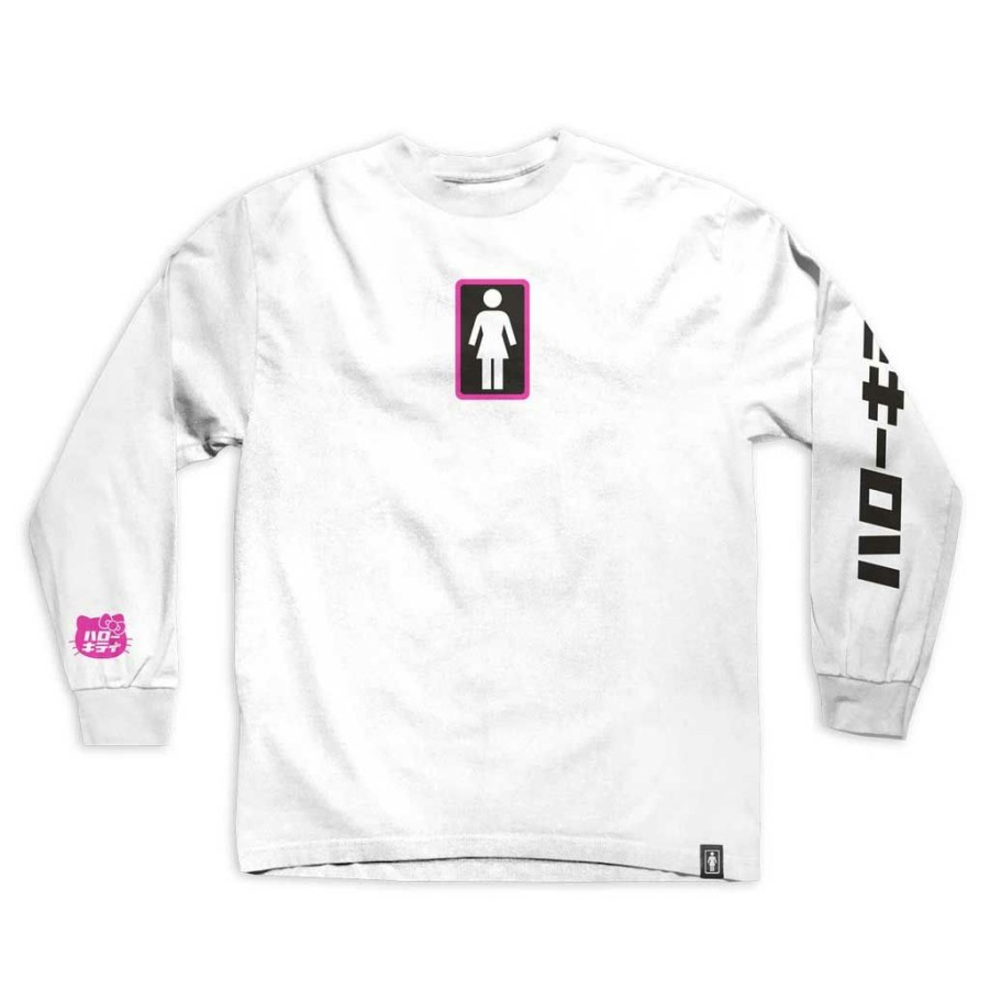 Men * | Girl X Sanrio Tokyo Speed L/S Tee White Top Sell