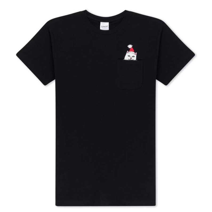 Men * | Rip N Dip Lord Santa Pocket Tee Black Best Sellers