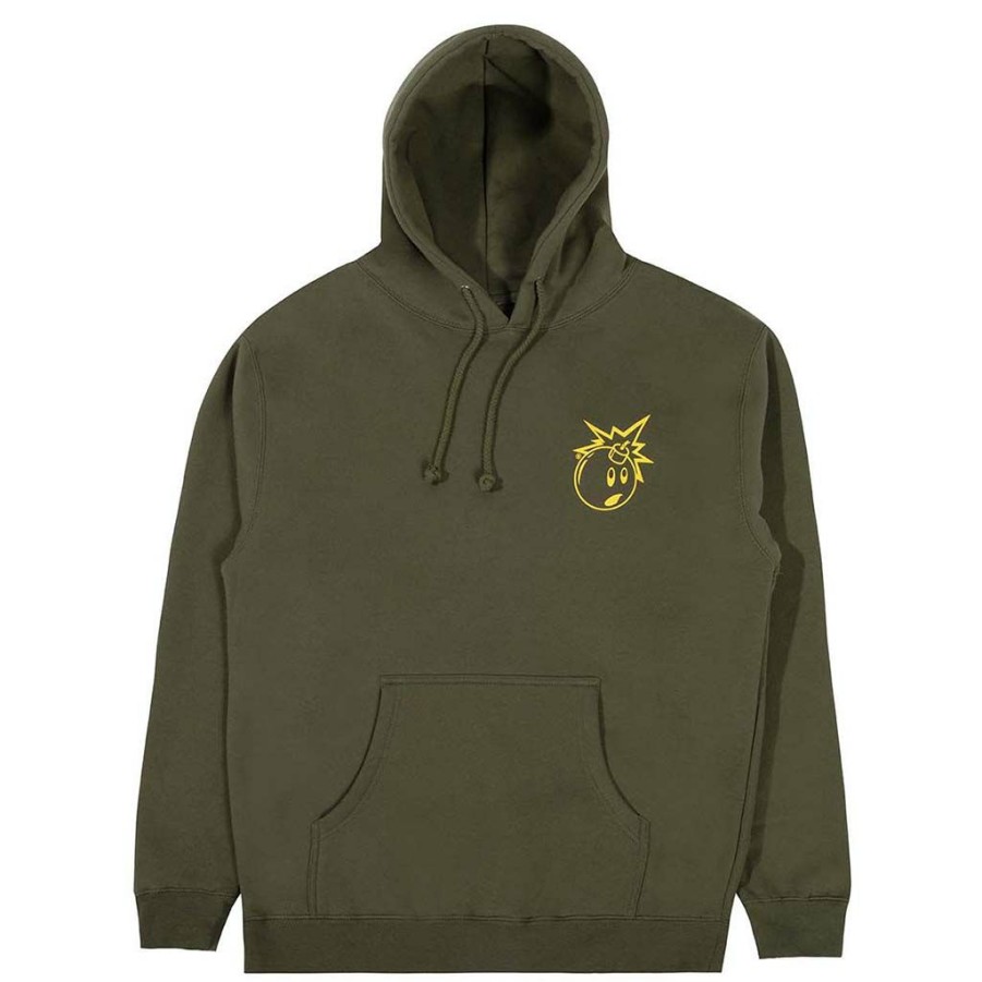 Men * | The Hundreds Acid P/O Hoodie Army Green Bargain Sale