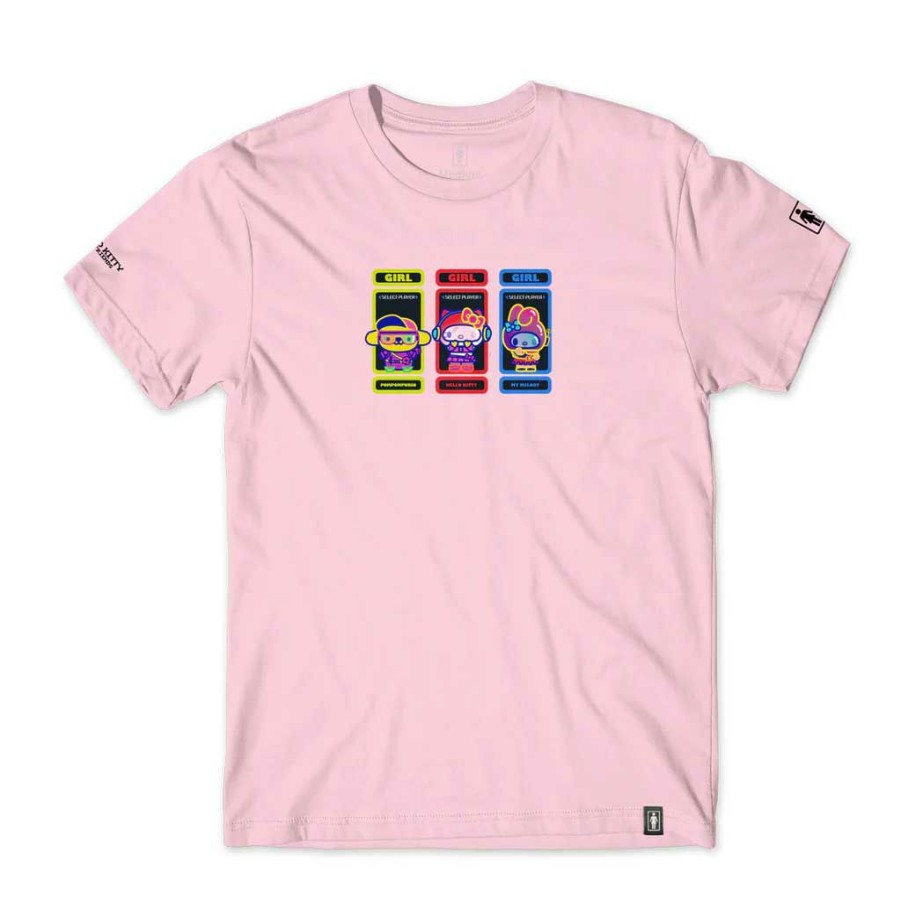 Men * | Girl X Sanrio Kawaii Arcade Player S/S Tee Light Pink Low Price