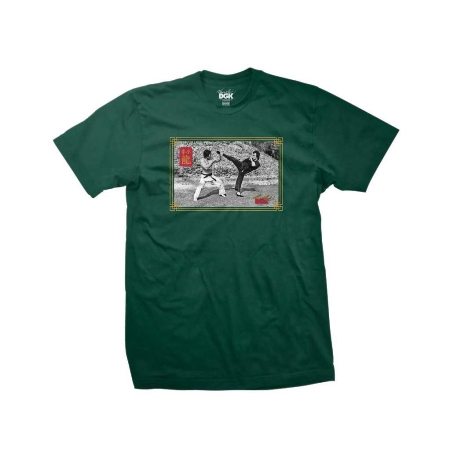 Men * | Dgk X Bruce Lee Double Dragon Tee Forest Green Hot Sell