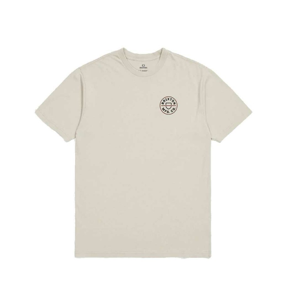 Men * | Brixton Crest Ii S/S T-Shirt Cream Hot Sell