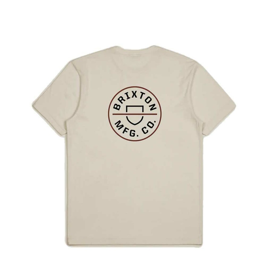 Men * | Brixton Crest Ii S/S T-Shirt Cream Hot Sell