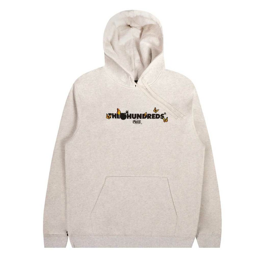 Men * | The Hundreds Butterfly Adam P/O Hoodie Ash Heather Typical Style