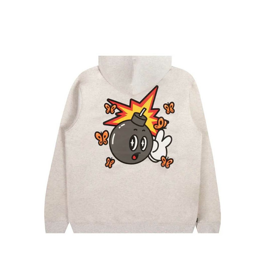 Men * | The Hundreds Butterfly Adam P/O Hoodie Ash Heather Typical Style